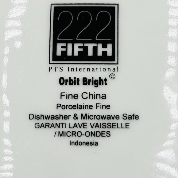 222 Fifth Orbit Bright Square 6" Cereal Bowls Fine China Set of 3 - Picture 14 of 14